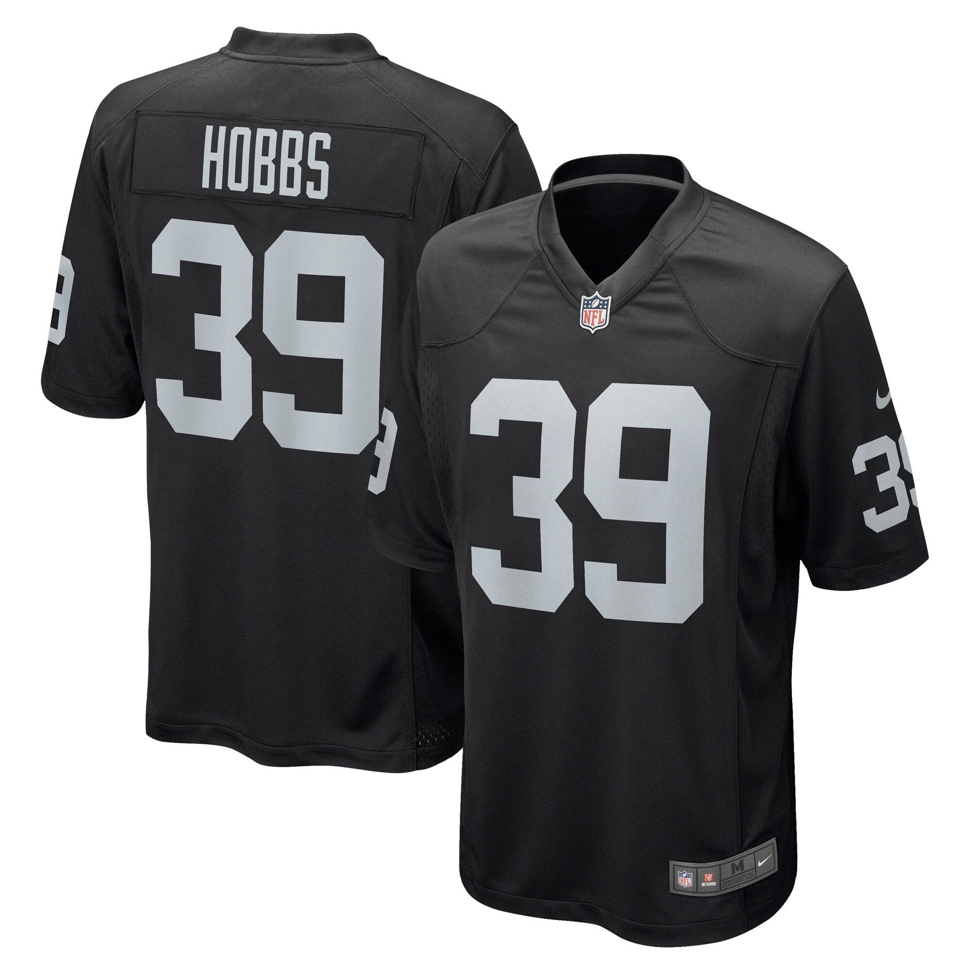 Nate Hobbs Las Vegas Raiders Nike Game Jersey - Black football jersey product view 1