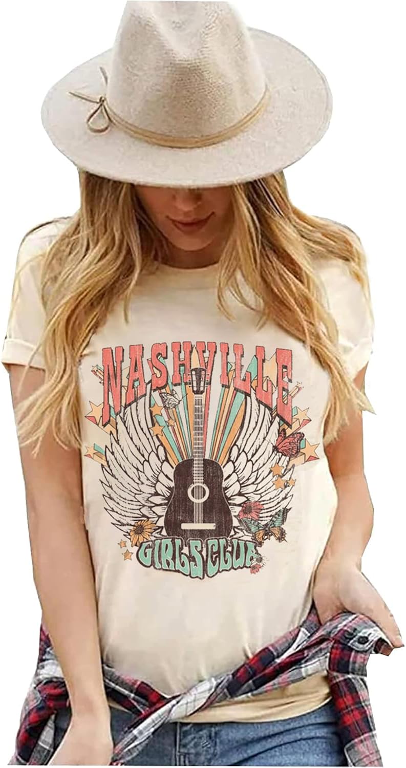 Nashville for Women Music City Guitar Graphic Vintage - Adult & Kids T-Shirts, Sweatshirts & Hoodies apparel design preview 1