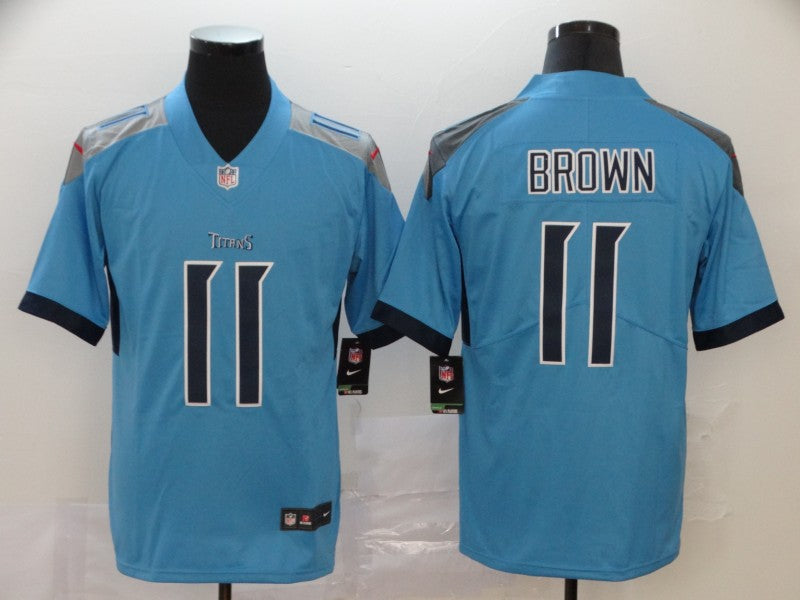 Men's Tennessee Titans A.J. Brown #11 Light Blue Game Jersey1 football jersey product view 1