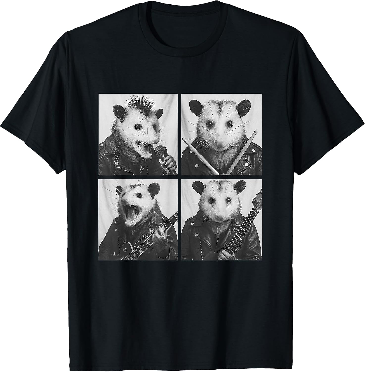 Funny Opossum Musicians Animals Rock Music Emo Punk - Adult & Kids T-Shirts, Sweatshirts & Hoodies apparel design preview 1