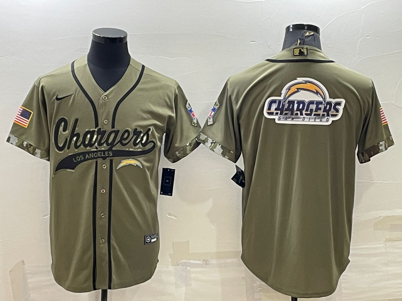 Men's Los Angeles Chargers Olive 2022 Salute To Service Limited Jersey1 football jersey product view 1