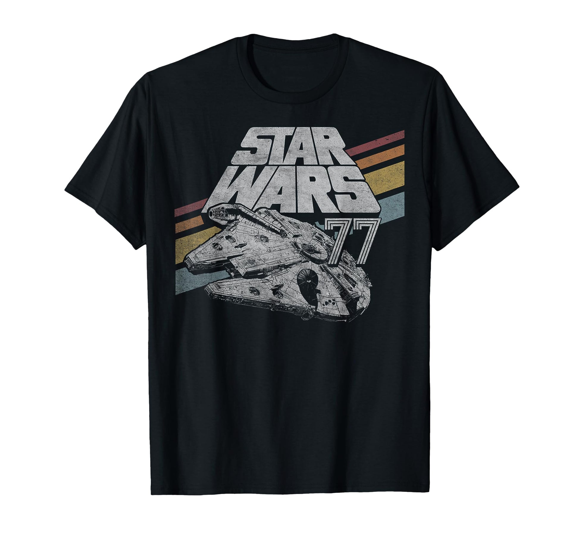 Sci-Fi Space Apparel  77 Retro Space Ship Diagonal Stripe Tee - T-Shirt, Sweatshirt, Hoodie