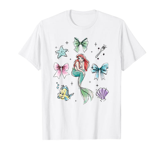 Mermaid Princess Fan Shirt  Watercolor Chest Logo Graphic Tee - T-Shirt, Sweatshirt, Hoodie