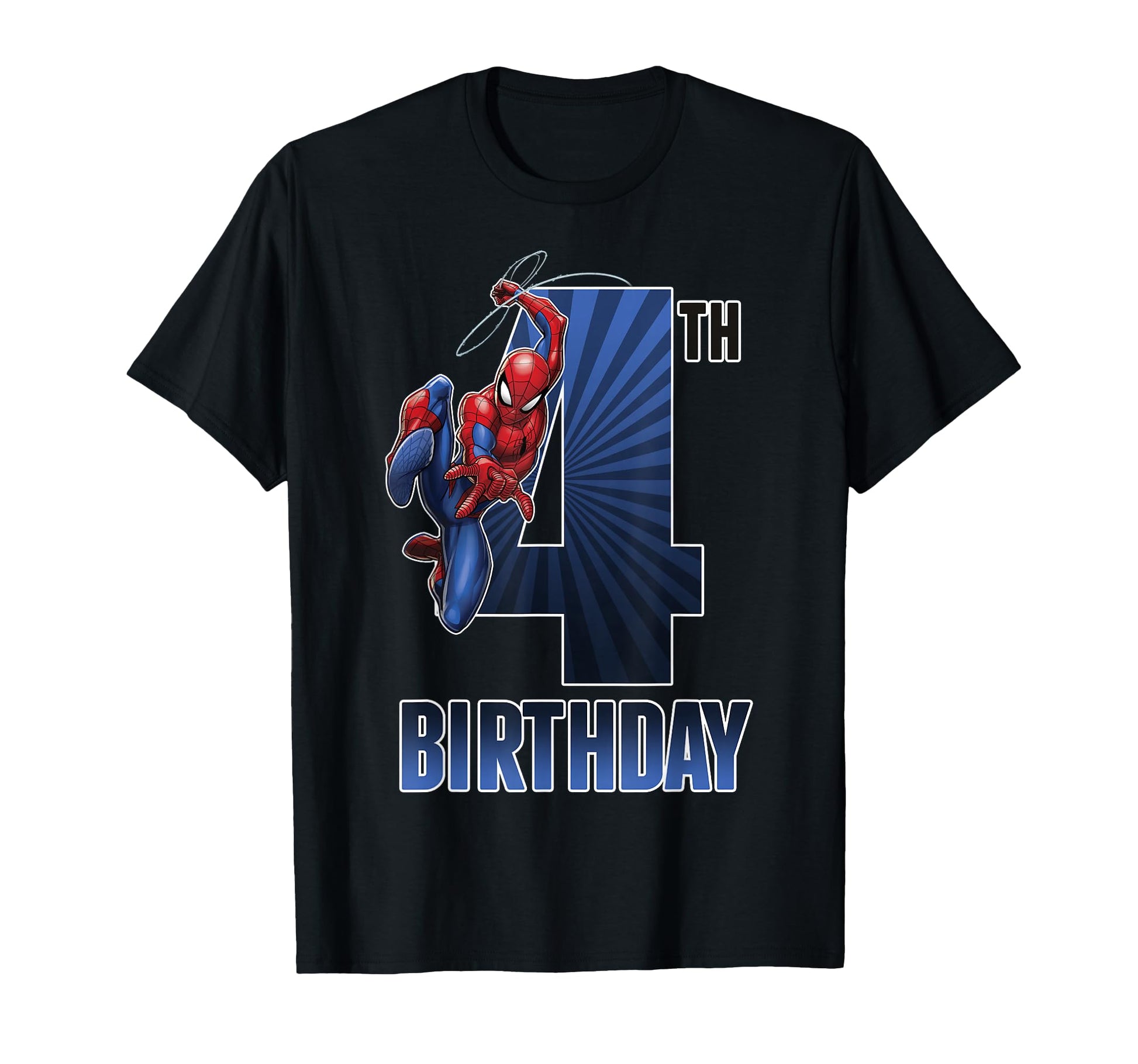 4th Birthday Boy Shirt  Swinging Web Hero Graphic Tee - T-Shirt, Sweatshirt, Hoodie
