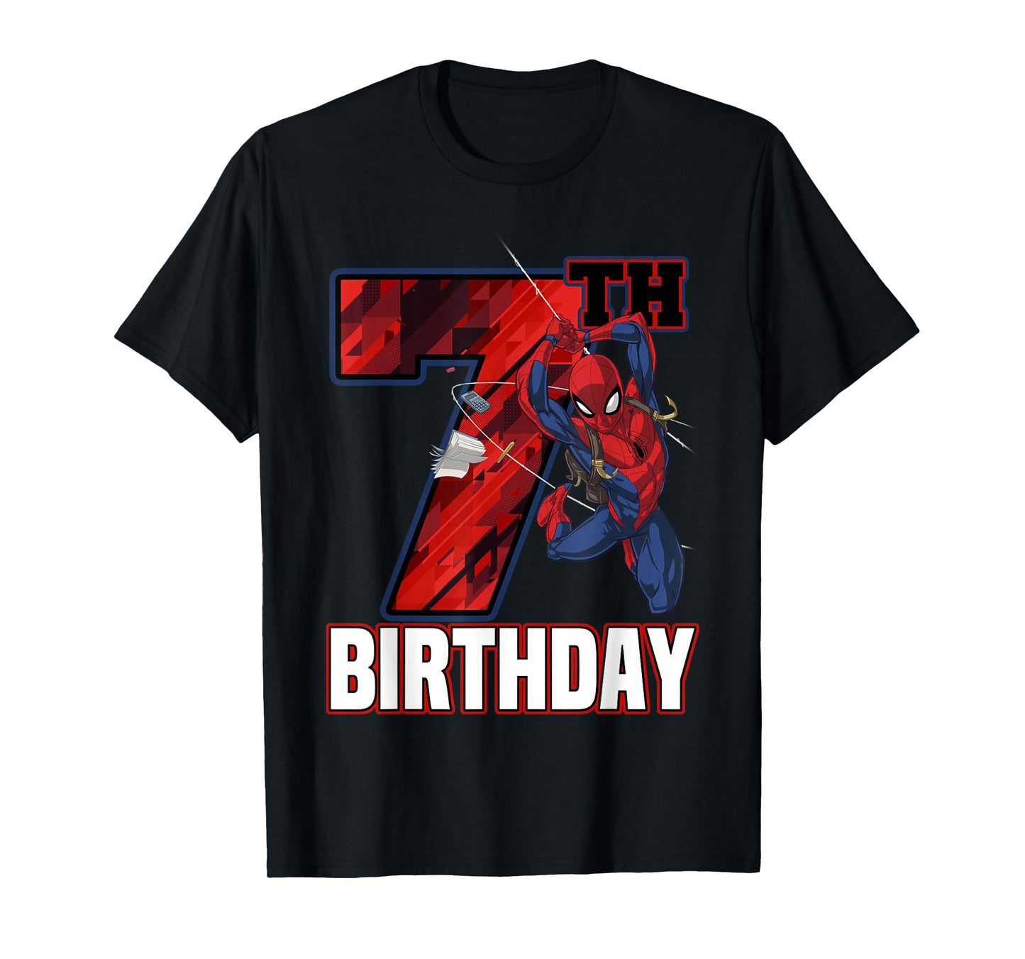 7th Birthday Boy Shirt  Web Swing Hero Graphic Tee - T-Shirt, Sweatshirt, Hoodie