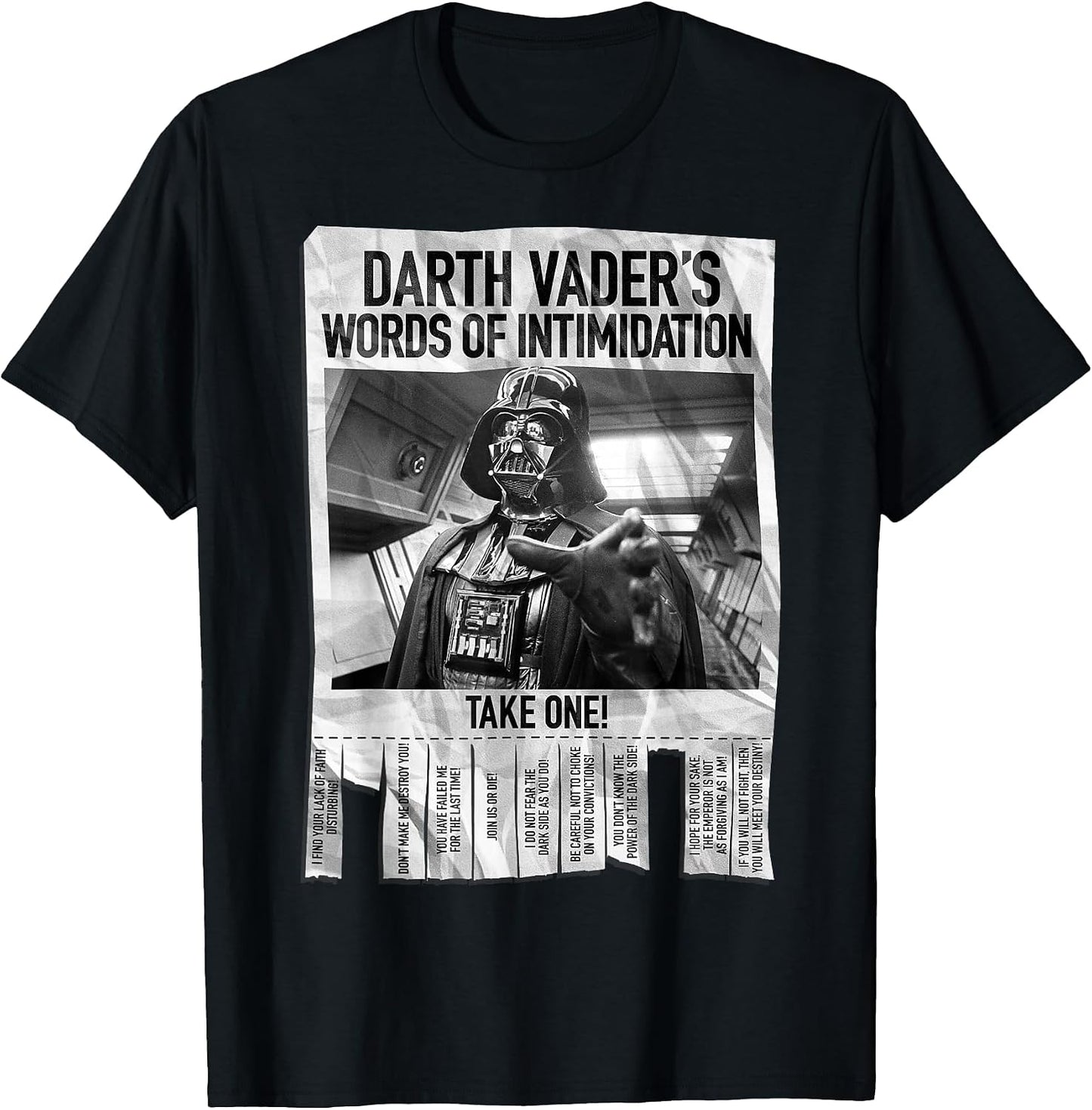 Darth Vader's Words Of Intimidation Poster - Adult & Kids T-Shirts, Sweatshirts & Hoodies apparel design preview 1