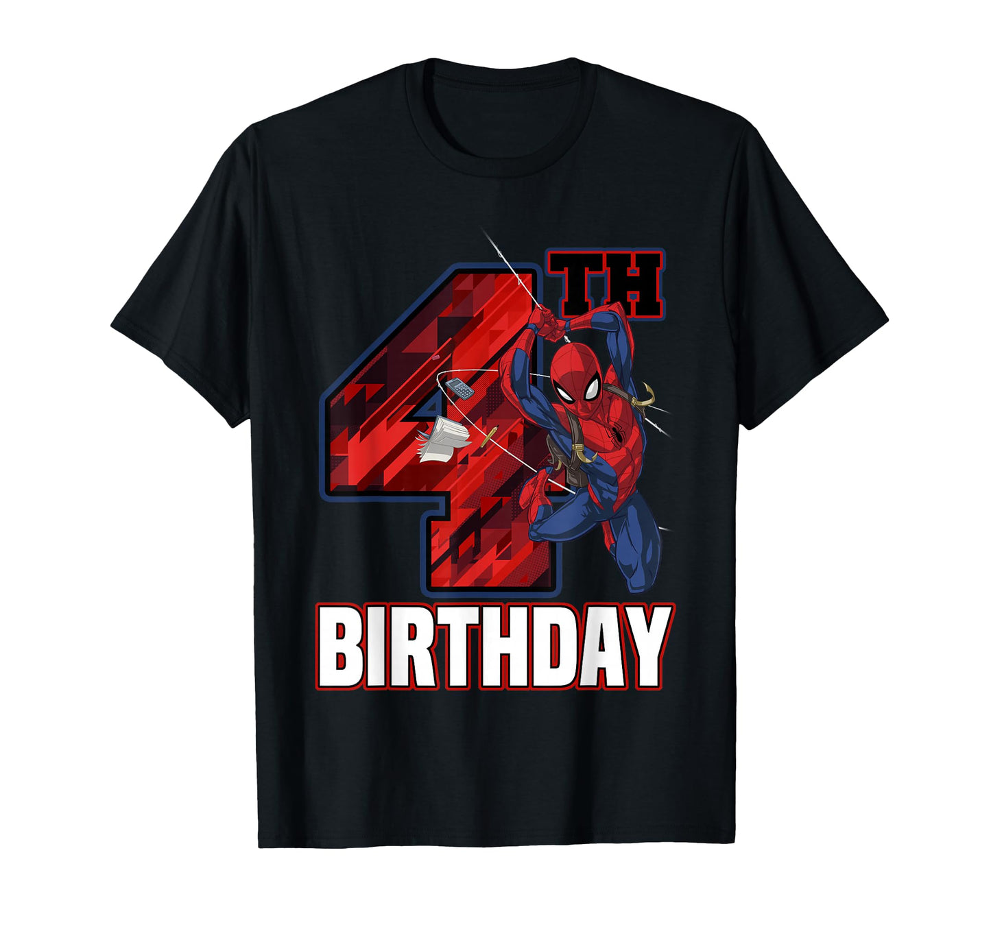 4th Birthday Boy Shirt  Web Swing Hero Graphic Tee - T-Shirt, Sweatshirt, Hoodie