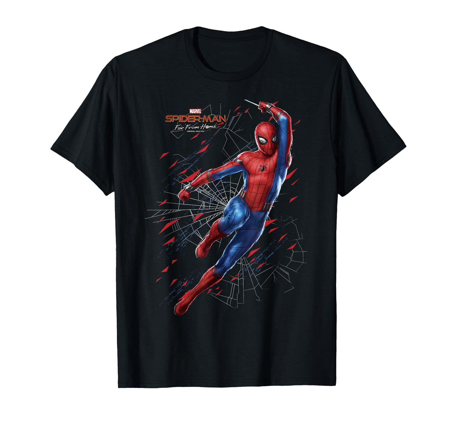 Hero Fan Apparel  Web Swing Shatter Portrait Graphic Tee - T-Shirt, Sweatshirt, Hoodie