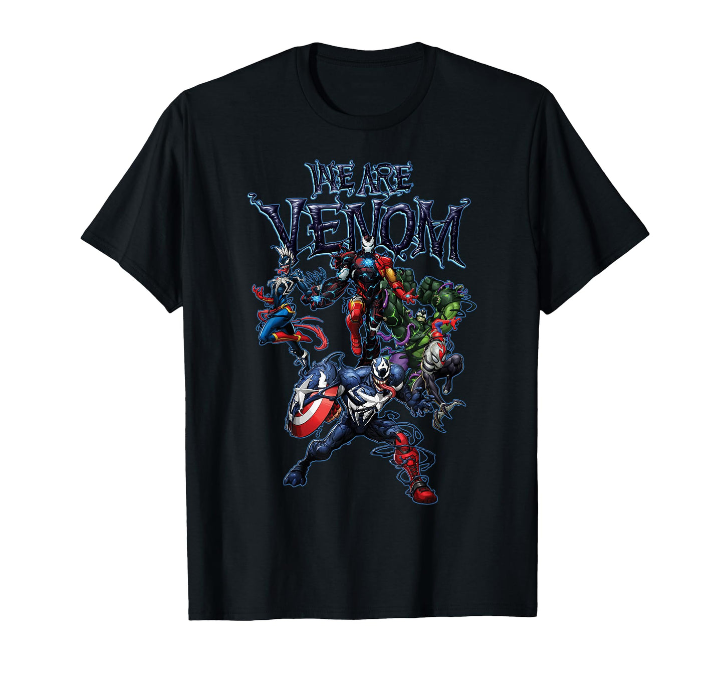 Comic Villain Fan Shirt  Dark Symbiote Group Shot Graphic Tee - T-Shirt, Sweatshirt, Hoodie