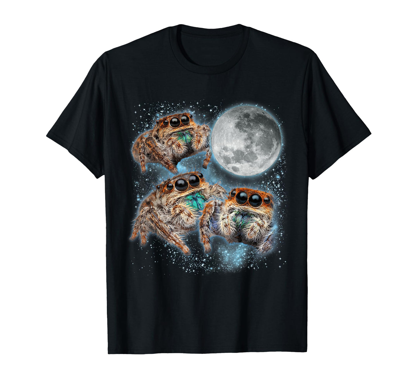 Bug Lover Apparel  Galaxy Moon Jumping Spiders Tee - T-Shirt, Sweatshirt, Hoodie