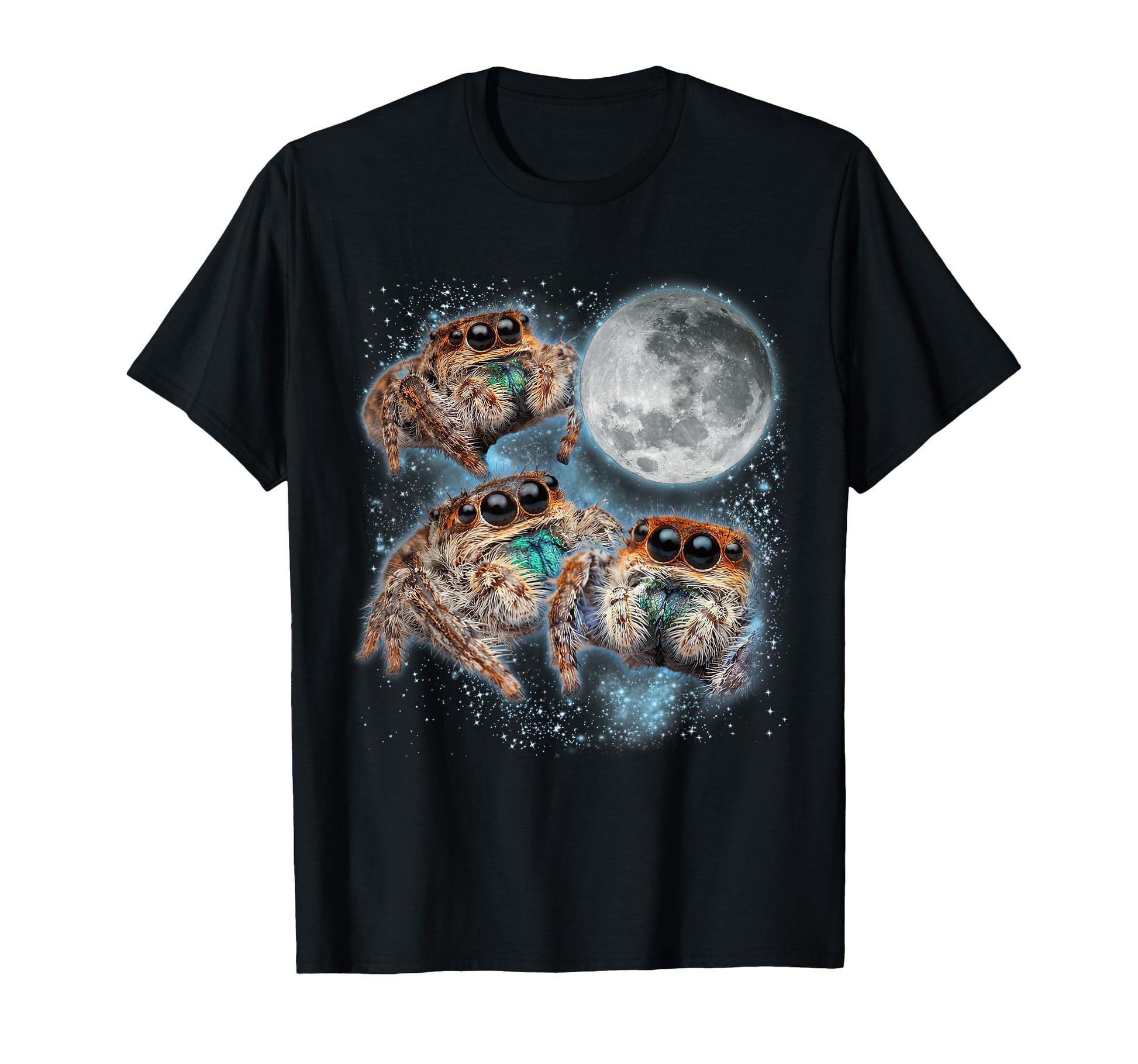 Bug Lover Apparel  Galaxy Moon Jumping Spiders Tee - T-Shirt, Sweatshirt, Hoodie