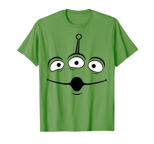 Halloween Costume Shirt  Green Alien Face Graphic Tee - T-Shirt, Sweatshirt, Hoodie