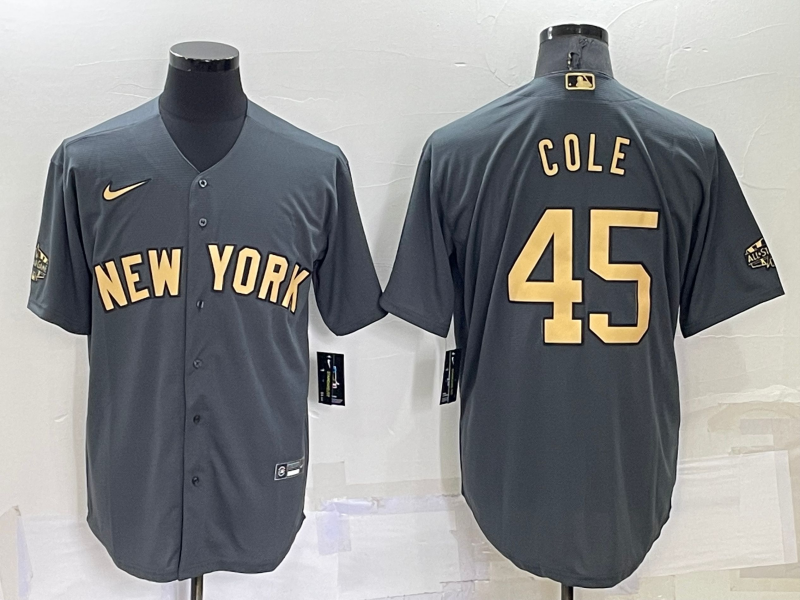 Men's New York Yankees Gerrit Cole #45 Gray Replica Player Jersey1 baseball jersey product view 1