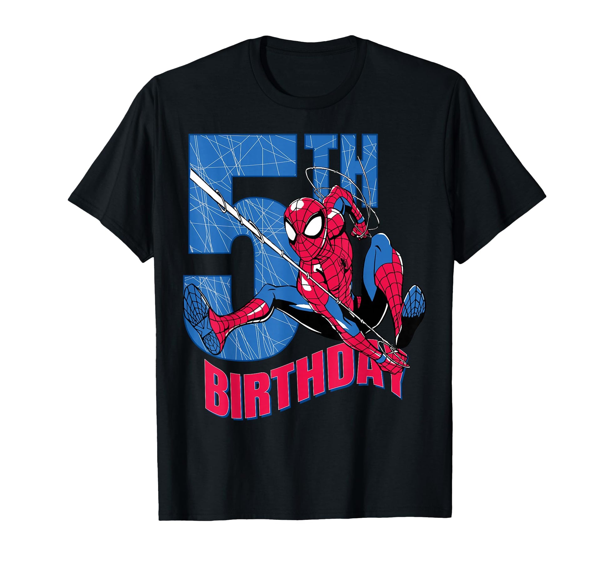 5th Birthday Boy Shirt  Hero Web Action Graphic Tee - T-Shirt, Sweatshirt, Hoodie