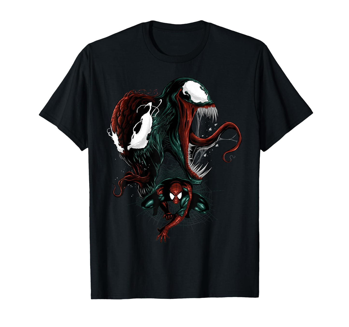 Comic Villain Fan Shirt  Symbiote Split Portrait Graphic Tee - T-Shirt, Sweatshirt, Hoodie
