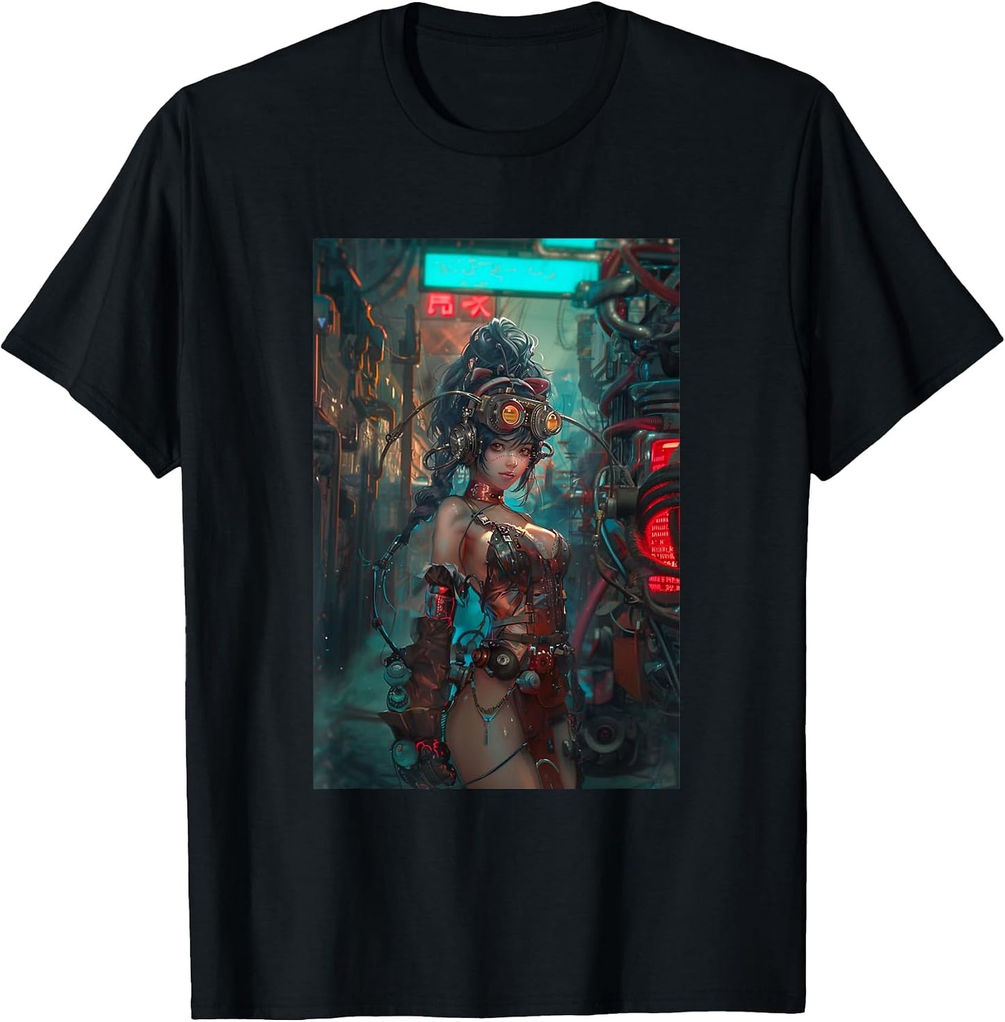 Sexy Anime Girl Steampunk Merch for Men Cyberpunk - Adult & Kids T-Shirts, Sweatshirts & Hoodies apparel design preview 1