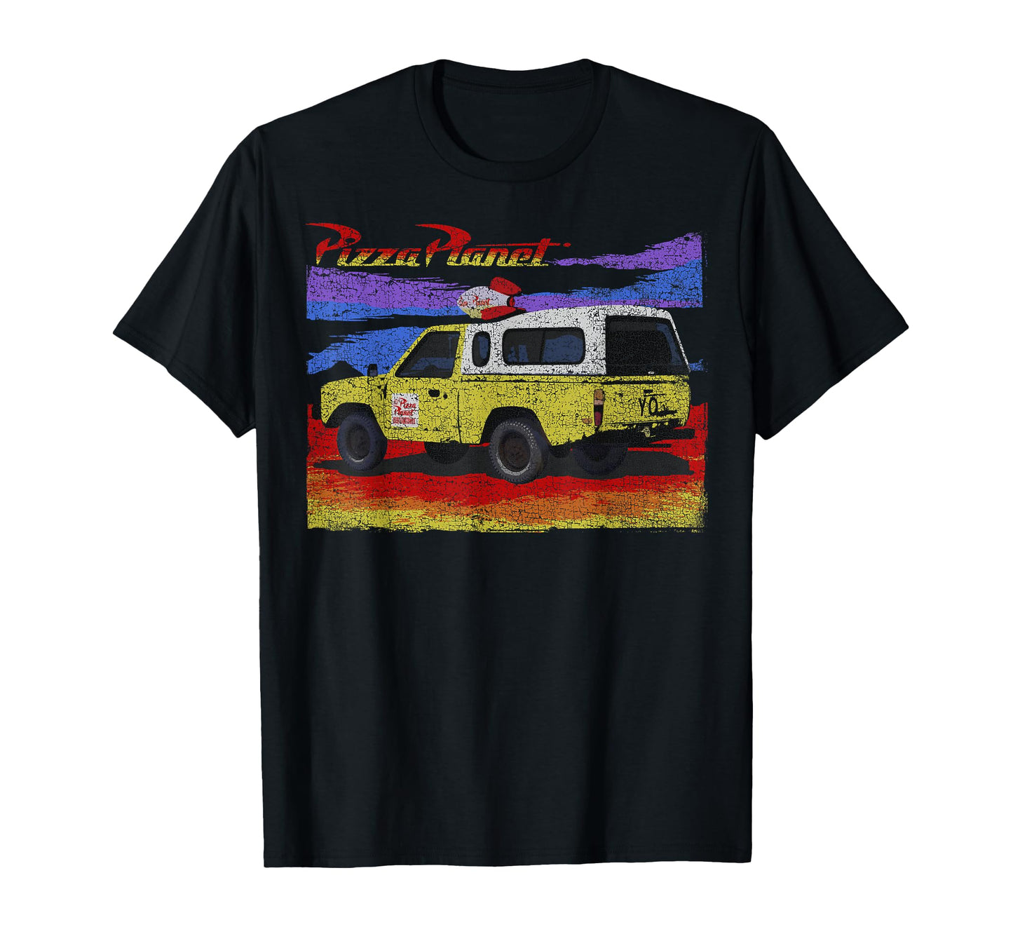 Space Pizza Arcade Shirt  Delivery Truck Distressed Tee - T-Shirt, Sweatshirt, Hoodie