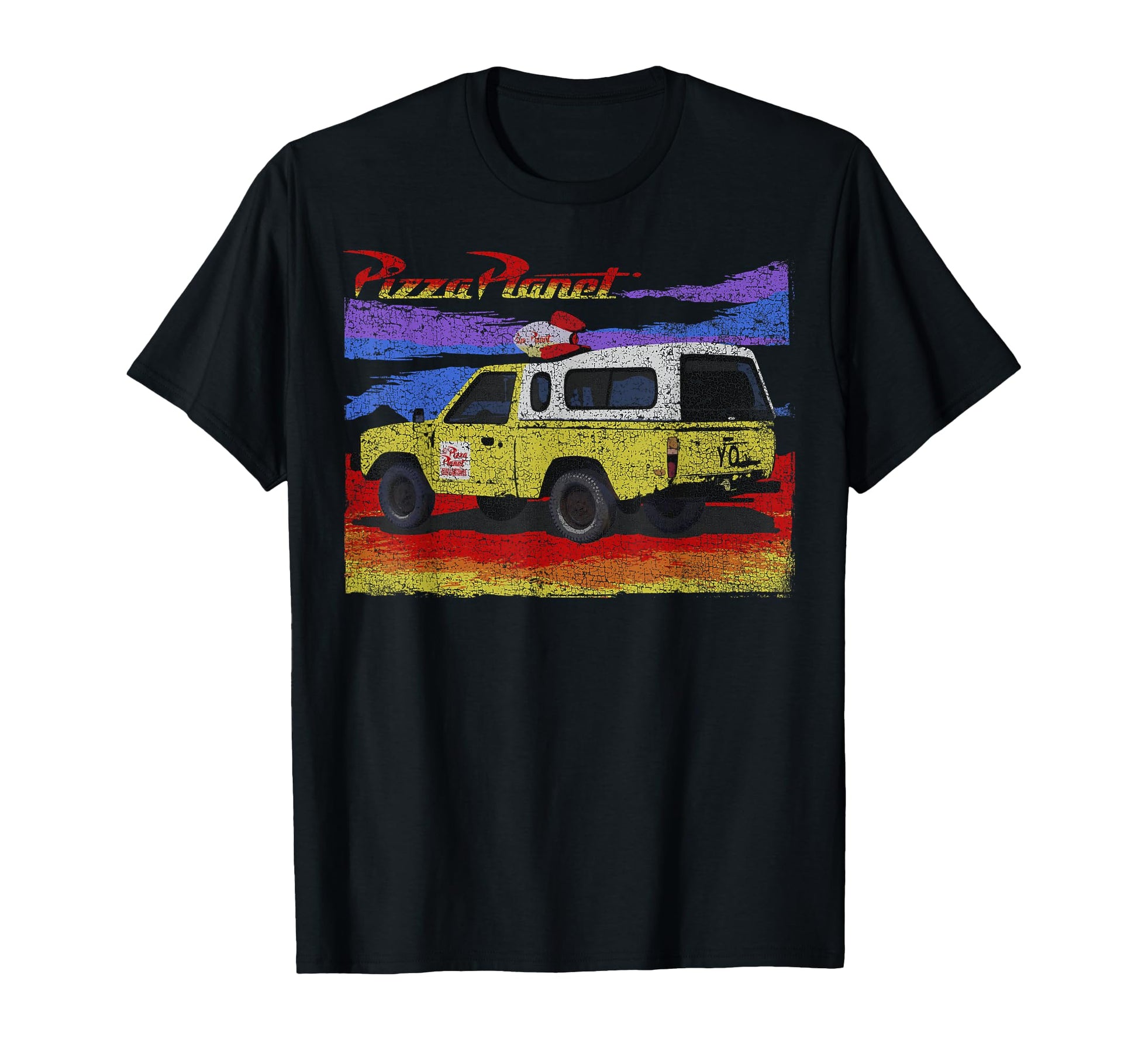 Space Pizza Arcade Shirt  Delivery Truck Distressed Tee - T-Shirt, Sweatshirt, Hoodie