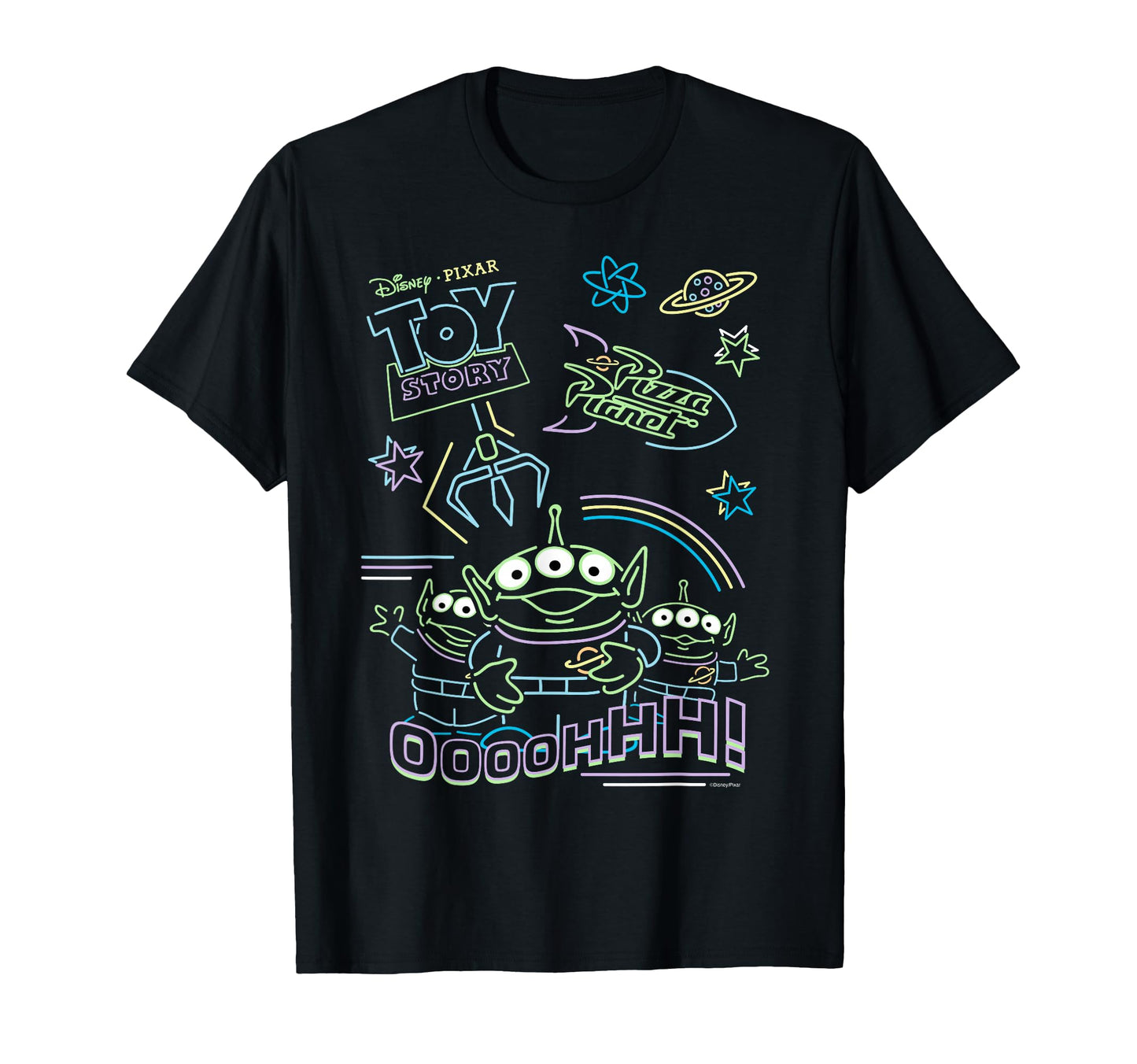 Space Pizza Arcade Apparel  Green Aliens Neon Graphic Tee - T-Shirt, Sweatshirt, Hoodie