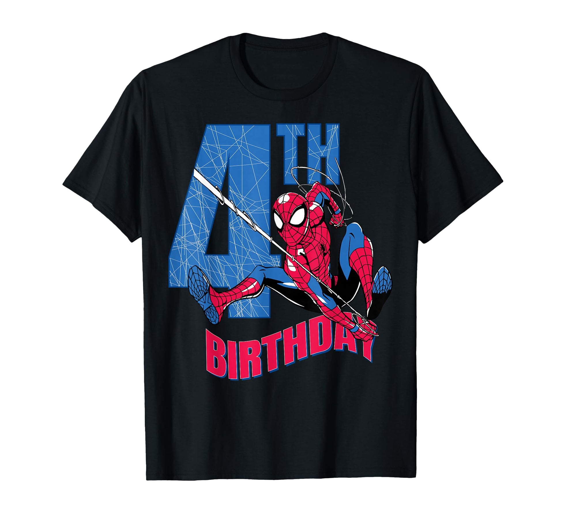 4th Birthday Boy Shirt  Hero Web Action Graphic Tee - T-Shirt, Sweatshirt, Hoodie