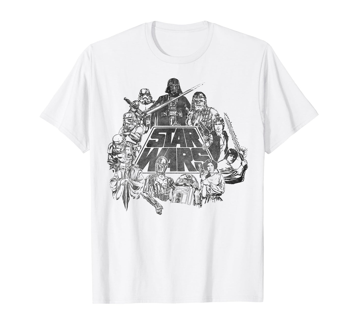 Sci-Fi Space Fan Apparel  Classic Cast Line Art Vintage Tee - T-Shirt, Sweatshirt, Hoodie