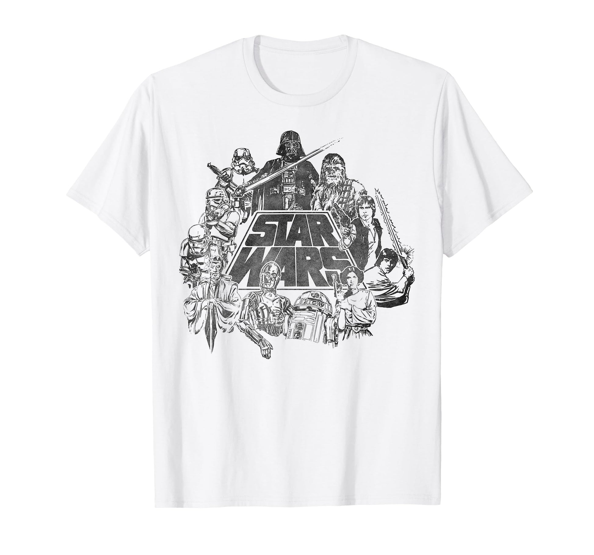 Sci-Fi Space Fan Apparel  Classic Cast Line Art Vintage Tee - T-Shirt, Sweatshirt, Hoodie