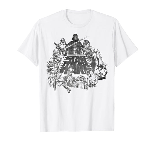 Sci-Fi Space Fan Apparel  Classic Cast Line Art Vintage Tee - T-Shirt, Sweatshirt, Hoodie
