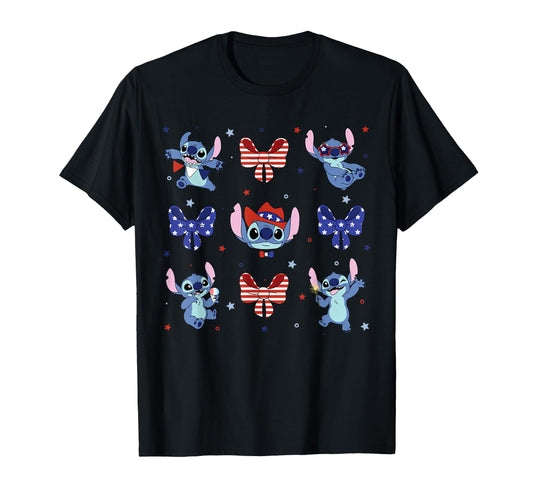 4th of July Celebration Shirt  Coquette Bows Alien USA 250th Tee - T-Shirt, Sweatshirt, Hoodie