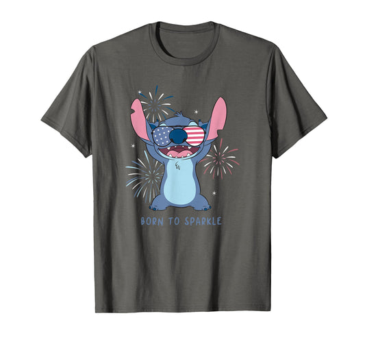 4th of July Celebration Shirt  Blue Alien Born to Sparkle Tee - T-Shirt, Sweatshirt, Hoodie