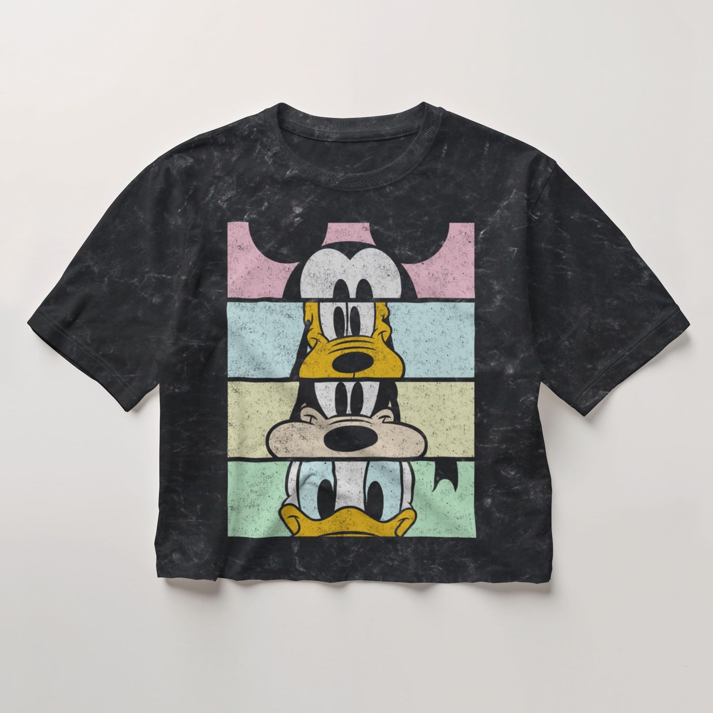 Women's Vintage Apparel  Cartoon Characters Mineral Wash Crop Tee - T-Shirt, Sweatshirt, Hoodie