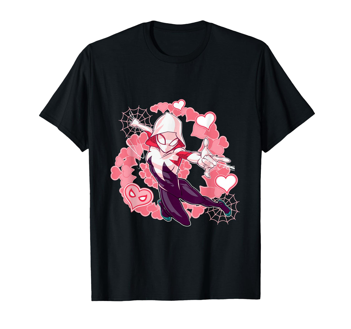 Multiverse Hero Apparel  Web Heroine Stacy Hearts Tee - T-Shirt, Sweatshirt, Hoodie