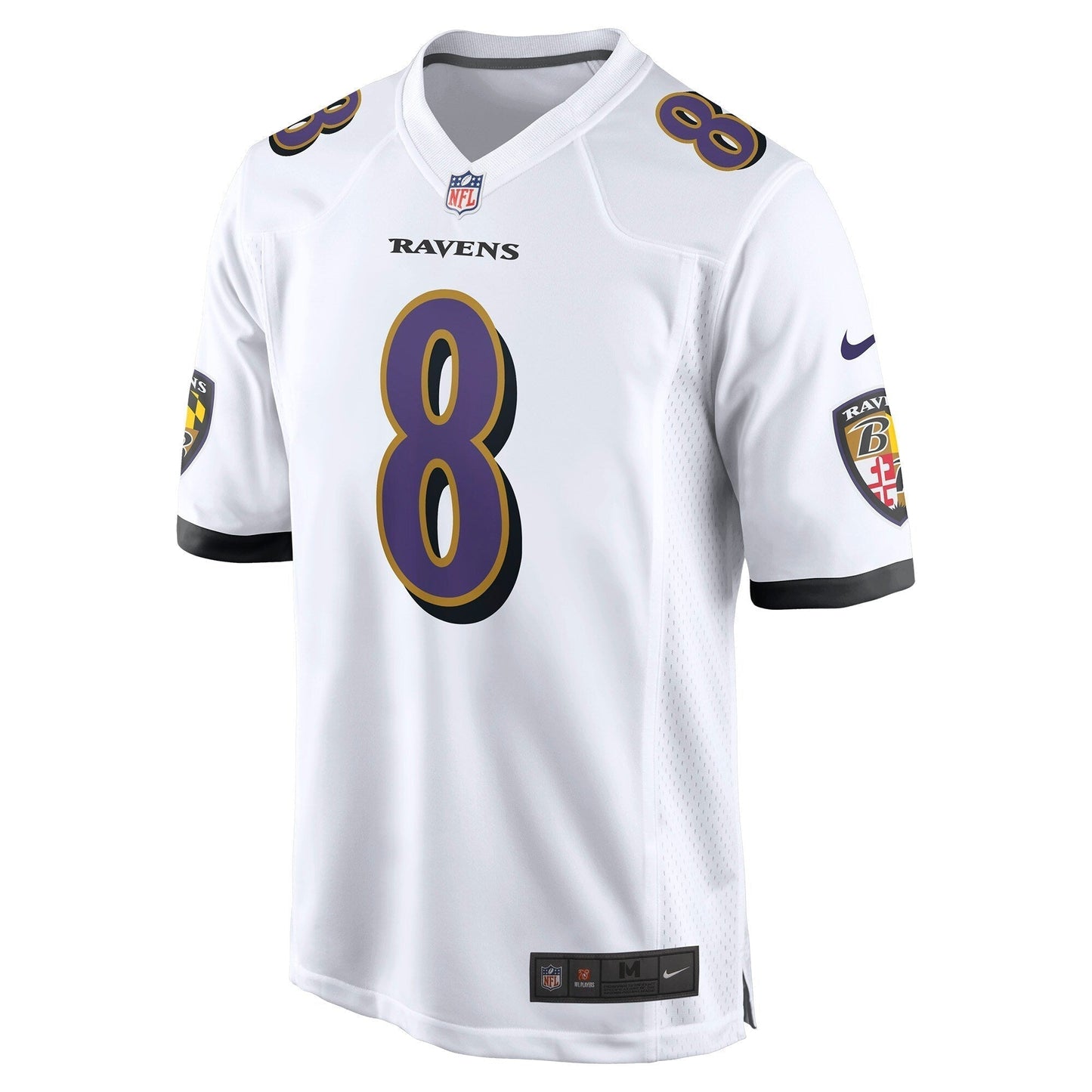 Lamar Jackson Baltimore Ravens Nike Game Jersey - White football jersey product view 2