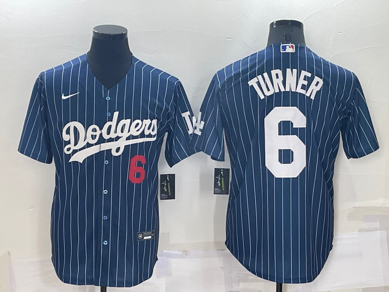 Men's Los Angeles Dodgers Trea Turner #6 Blue Player Jersey1 baseball jersey product view 1