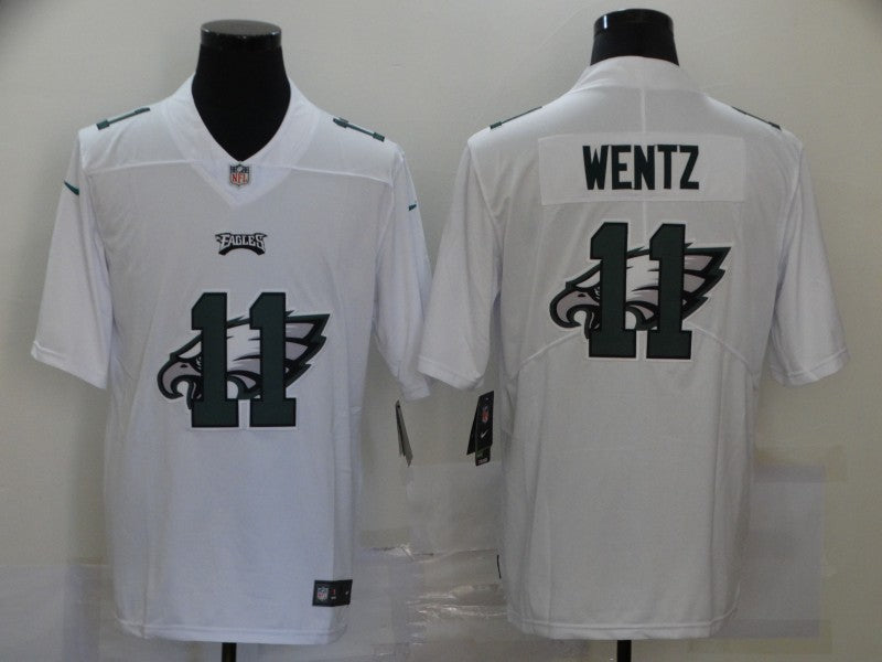 Men's Philadelphia Eagles #11 Carson Wentz White Player Game Jersey1 football jersey product view 1