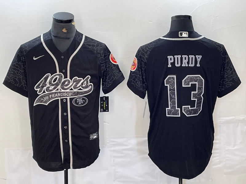 Men's San Francisco 49ers Brock Purdy #13 Black RFLCTV Limited Jersey1 Joint Edition football jersey product view 1