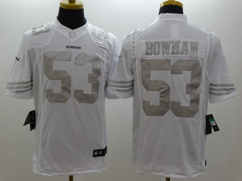 Men's San Francisco 49ers Navoro Bowman #53 White Player Game Jersey1 football jersey product view 1