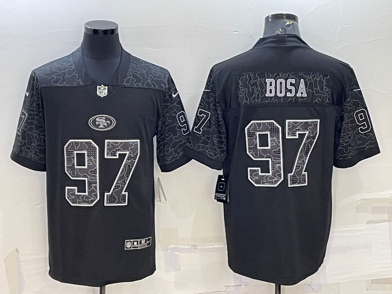 Men's San Francisco 49ers Nick Bosa #97 Black Retired Player RFLCTV Limited Jersey1 football jersey product view 1