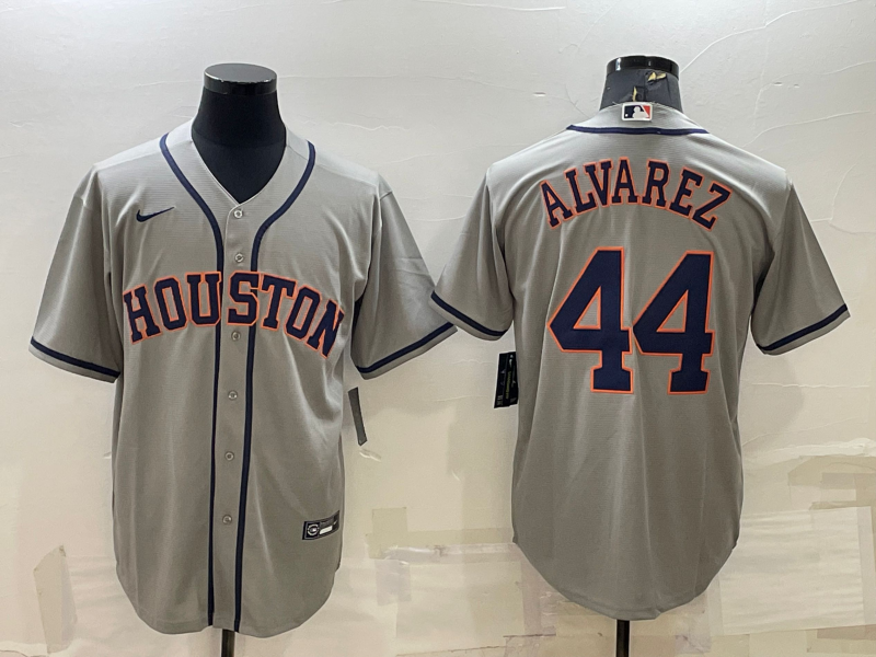 Men's Houston Astros Yordan Alvarez #44 Gray Replica Player Jersey baseball jersey product view 1