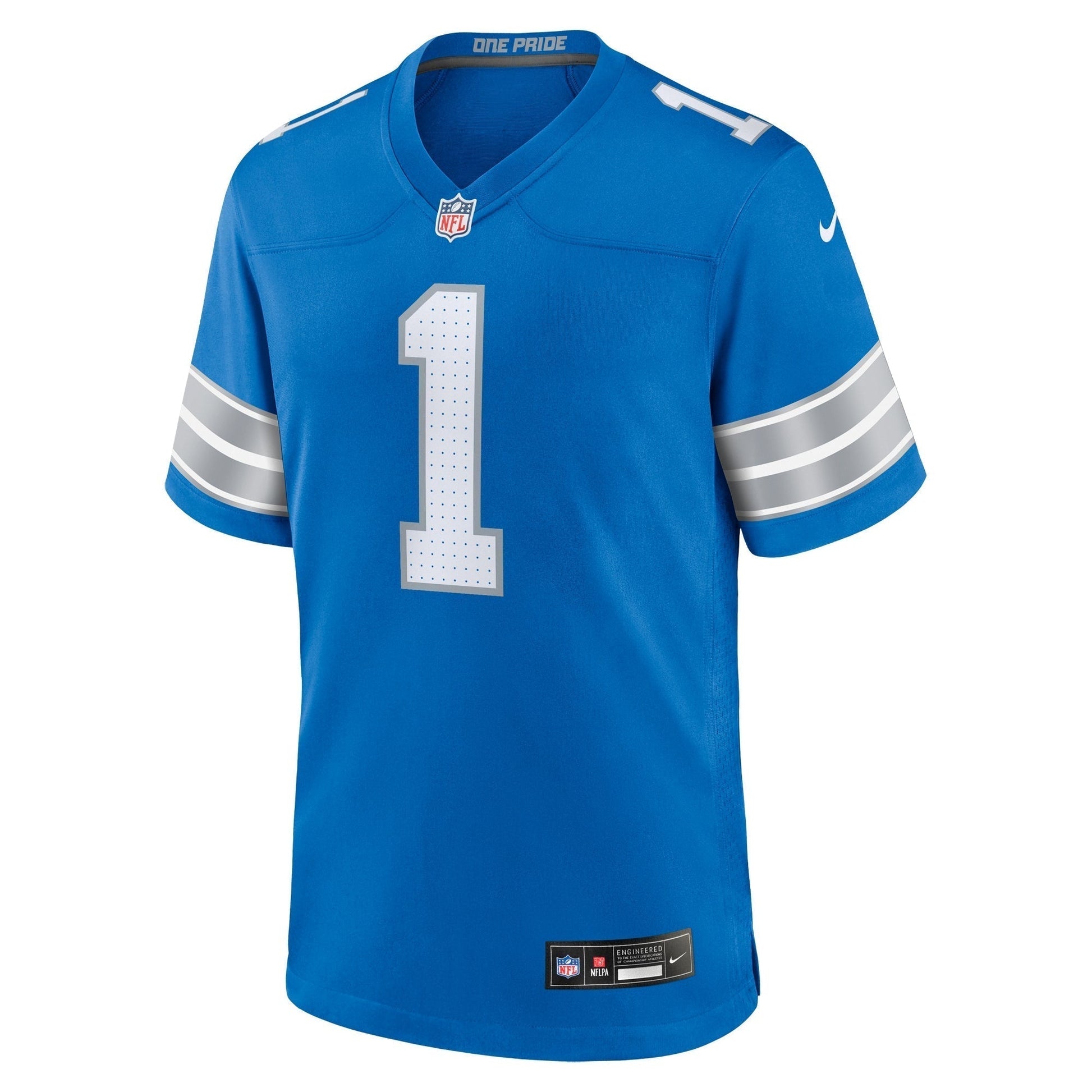 Number 1 Dad Detroit Lions Nike Game Jersey - Blue football jersey product view 2