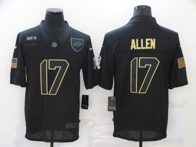 Men's Buffalo Bills #17 Josh Allen Black Game Player Jersey1 football jersey product view 1