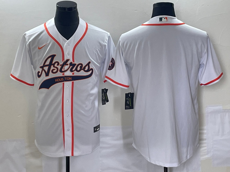 Men's Houston Astros White Replica Blank Jersey1 Joint Edition baseball jersey product view 1