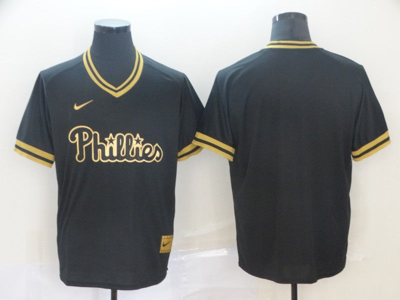 Men's Philadelphia Phillies Black Replica Blank Jersey baseball jersey product view 1