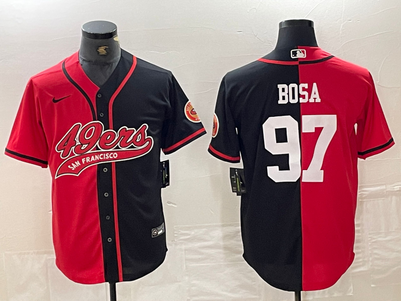 Men's San Francisco 49ers Nick Bosa #97 Red/Black Game Player Jersey1 Joint Edition football jersey product view 1