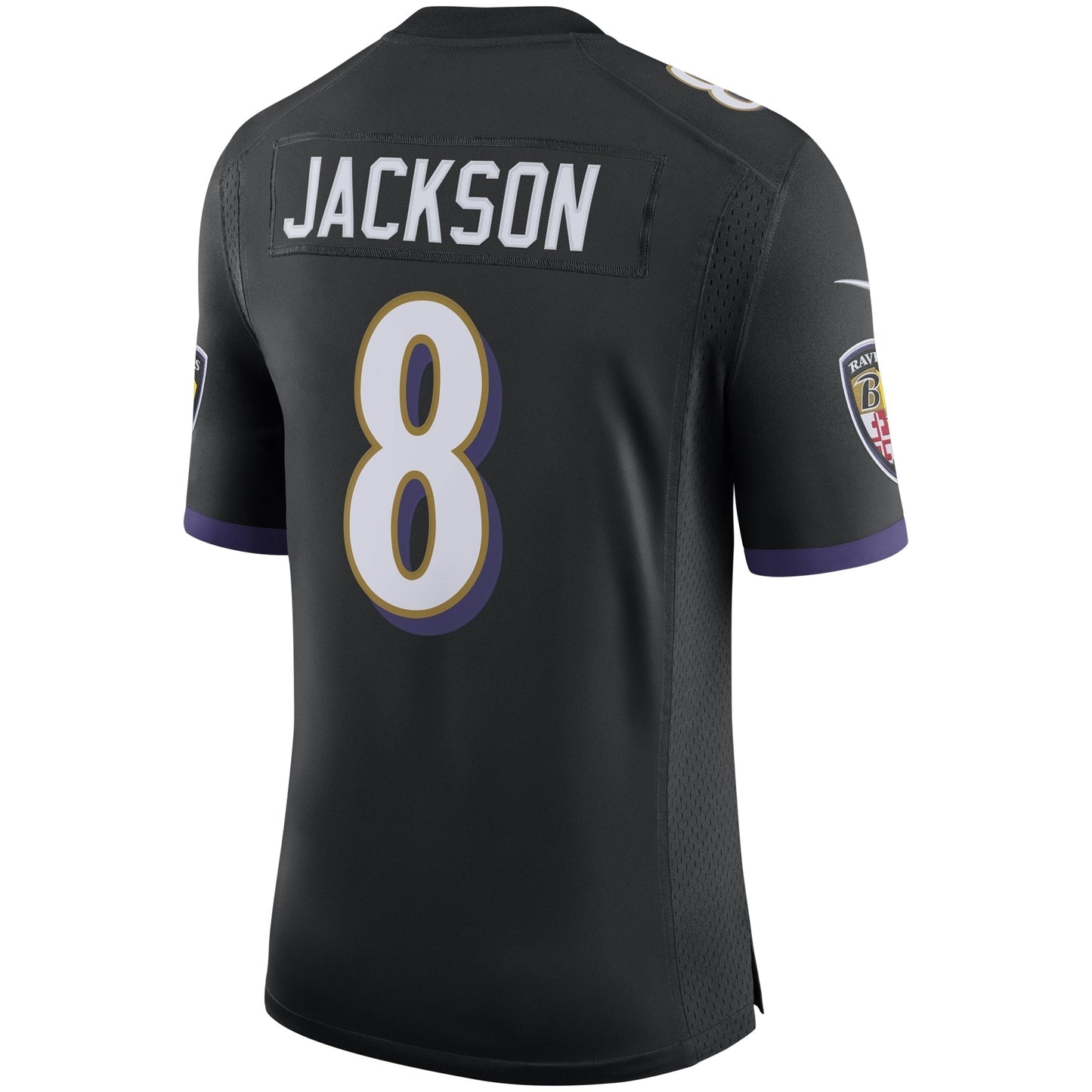 Lamar Jackson Baltimore Ravens Nike Speed Machine Limited Jersey - Black football jersey product view 3