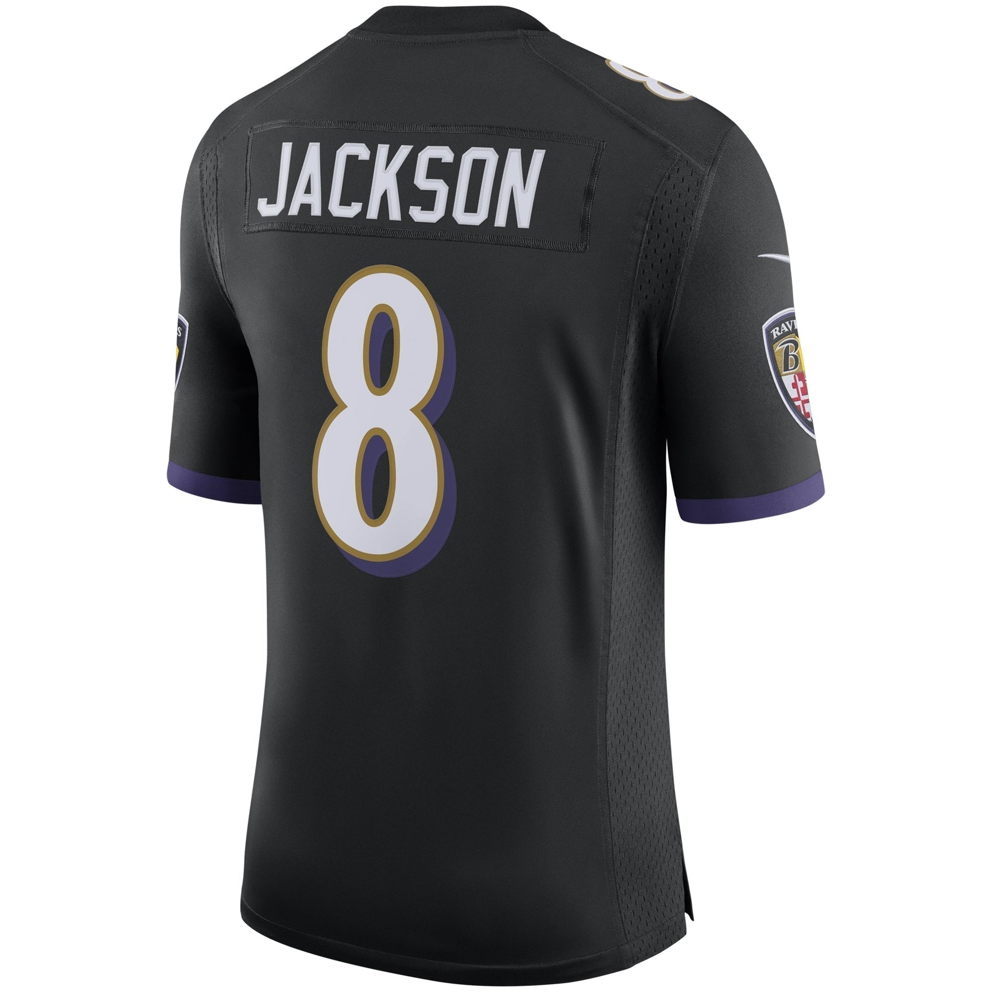 Lamar Jackson Baltimore Ravens Nike Speed Machine Limited Jersey - Black football jersey product view 3