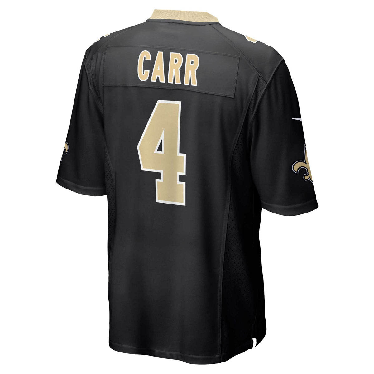 Derek Carr New Orleans Saints Nike Game Jersey - Black football jersey product view 3