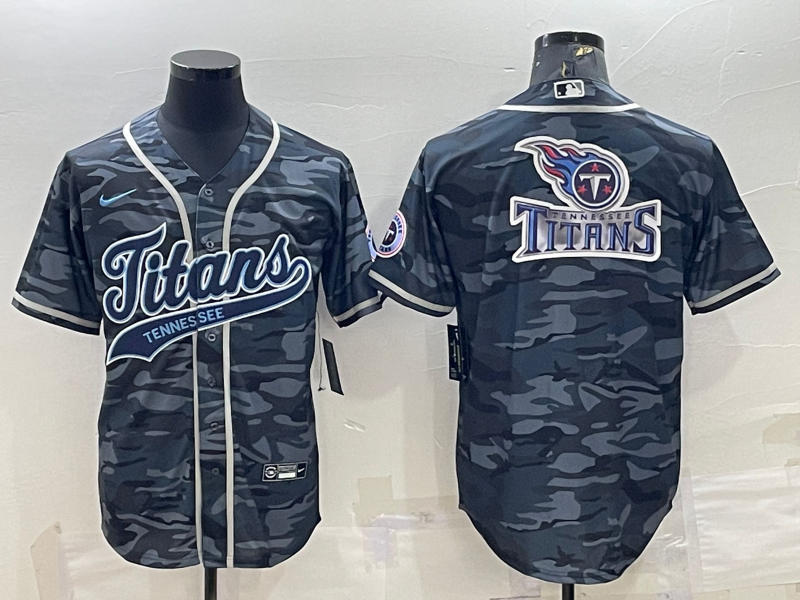 Men's Tennessee Titans Gray Camouflage Fashion Jersey1 football jersey product view 1