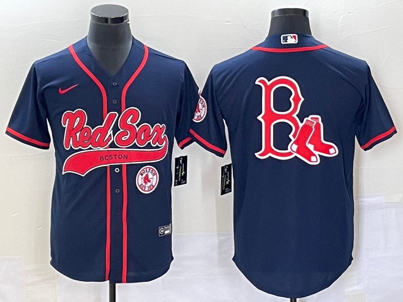 Men's Boston Red Sox Navy Player Jersey1 baseball jersey product view 1