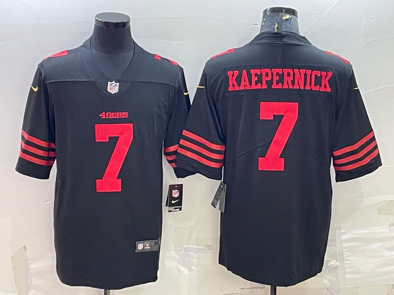 Men's San Francisco 49ers Colin Kaepernick #7 Black Player Jersey1 football jersey product view 1