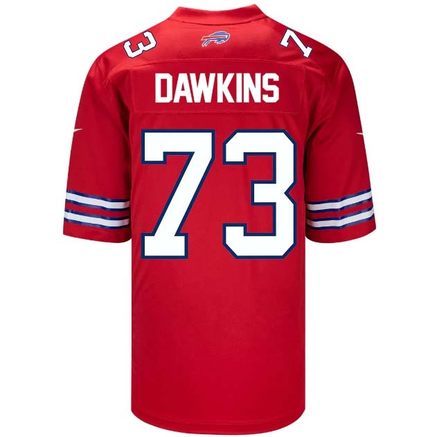 B.Bills #73 Dion Dawkins Player Game Jersey - Red Stitched American Football Jerseys football jersey product view 1